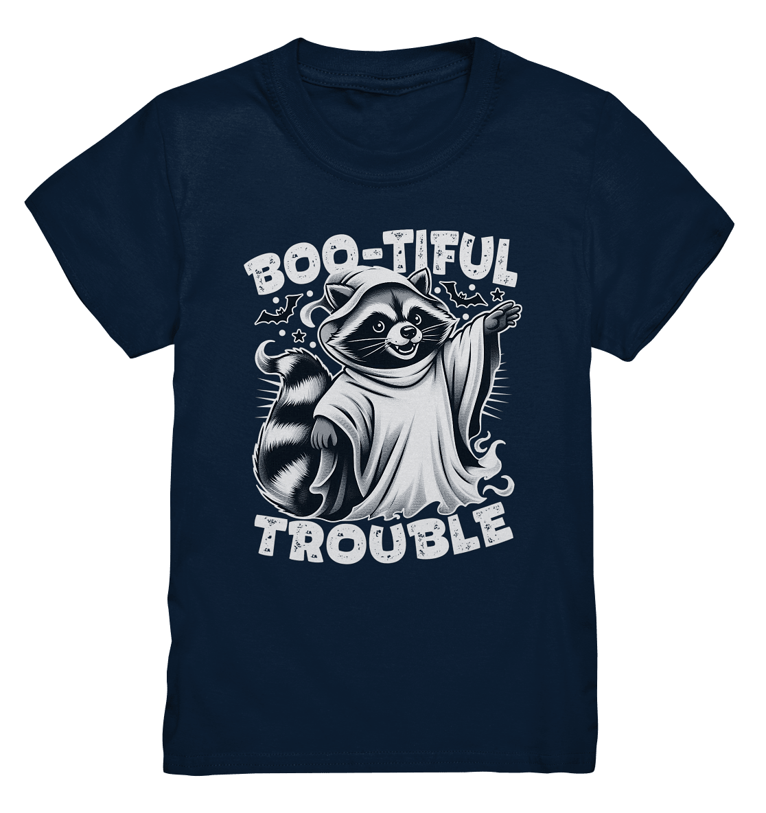 Boo - tiful Trouble – Der freche Waschbär mit Geister - Charm! - Kids Premium Shirt - FaunaFeels Onlineshop Kids & Babys