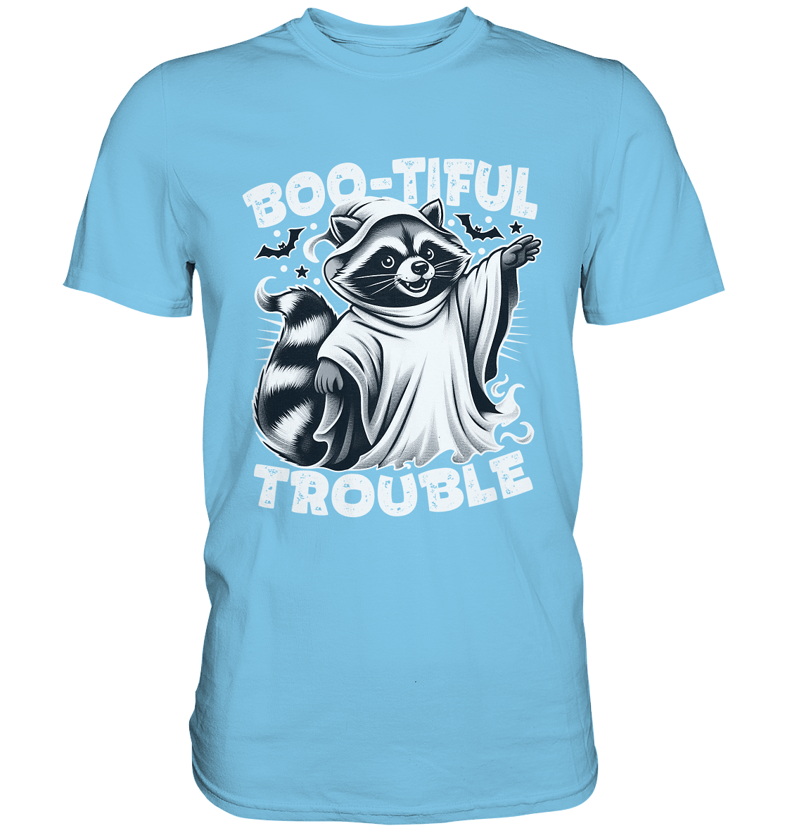 Boo - tiful Trouble – Der freche Waschbär mit Geister - Charm! - Premium Shirt - FaunaFeels Onlineshop Unisex - Shirts