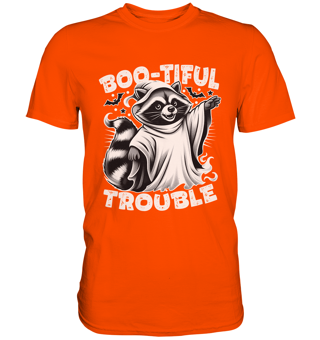 Boo - tiful Trouble – Der freche Waschbär mit Geister - Charm! - Premium Shirt - FaunaFeels Onlineshop Unisex - Shirts