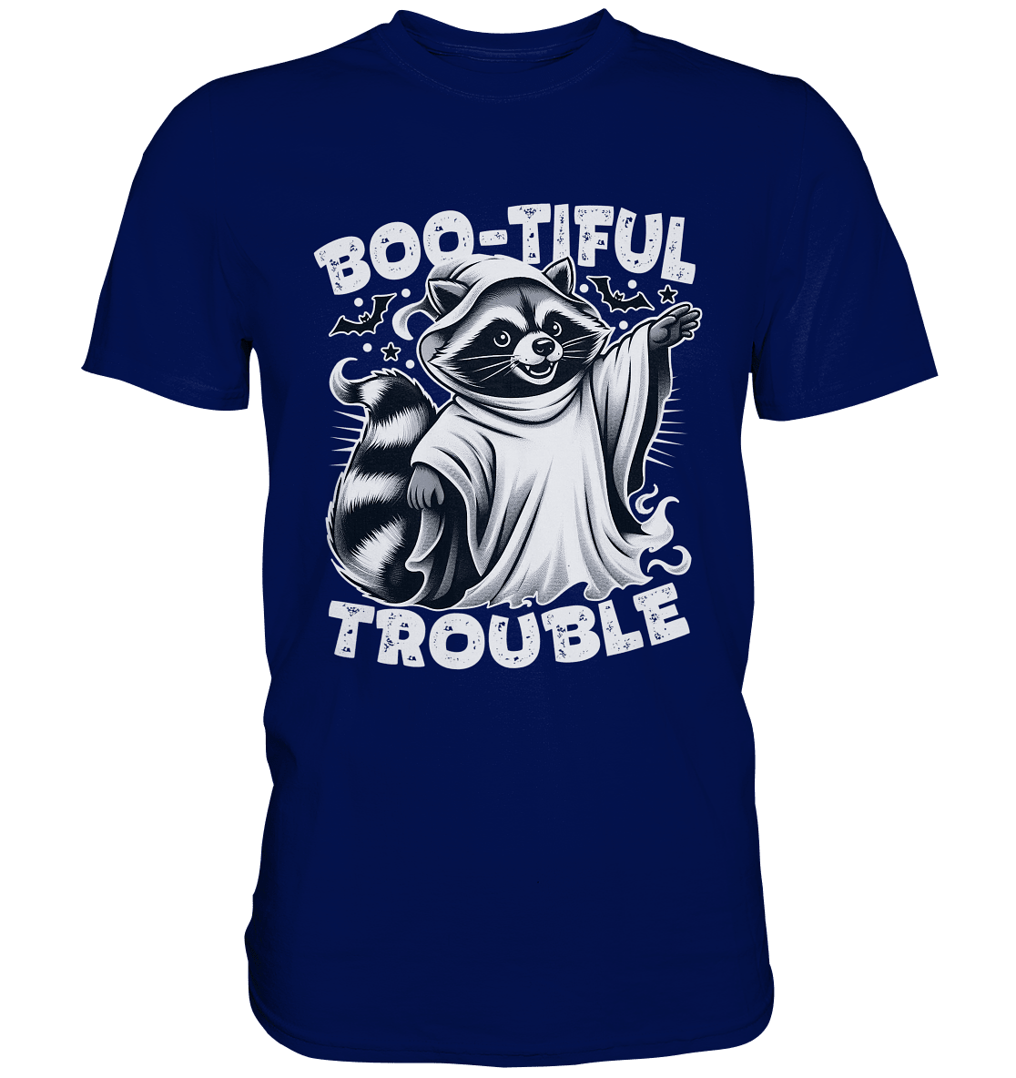 Boo - tiful Trouble – Der freche Waschbär mit Geister - Charm! - Premium Shirt - FaunaFeels Onlineshop Unisex - Shirts