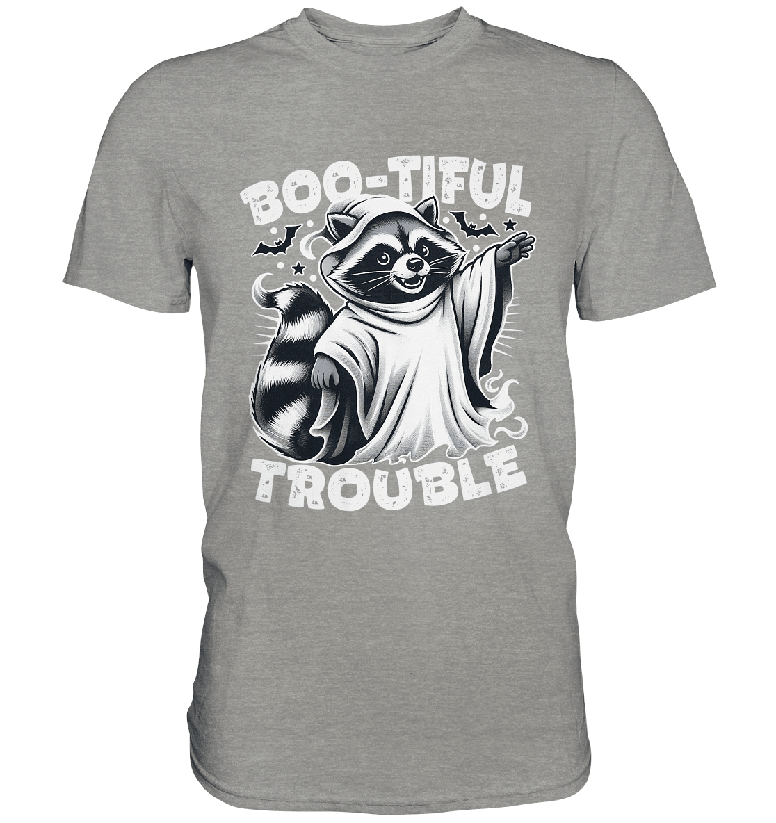 Boo - tiful Trouble – Der freche Waschbär mit Geister - Charm! - Premium Shirt - FaunaFeels Onlineshop Unisex - Shirts