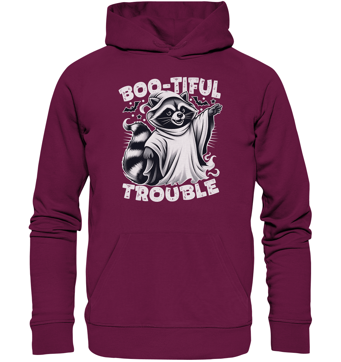 Boo - tiful Trouble – Der freche Waschbär mit Geister - Charm! - Premium Unisex Hoodie - FaunaFeels Onlineshop Hoodies