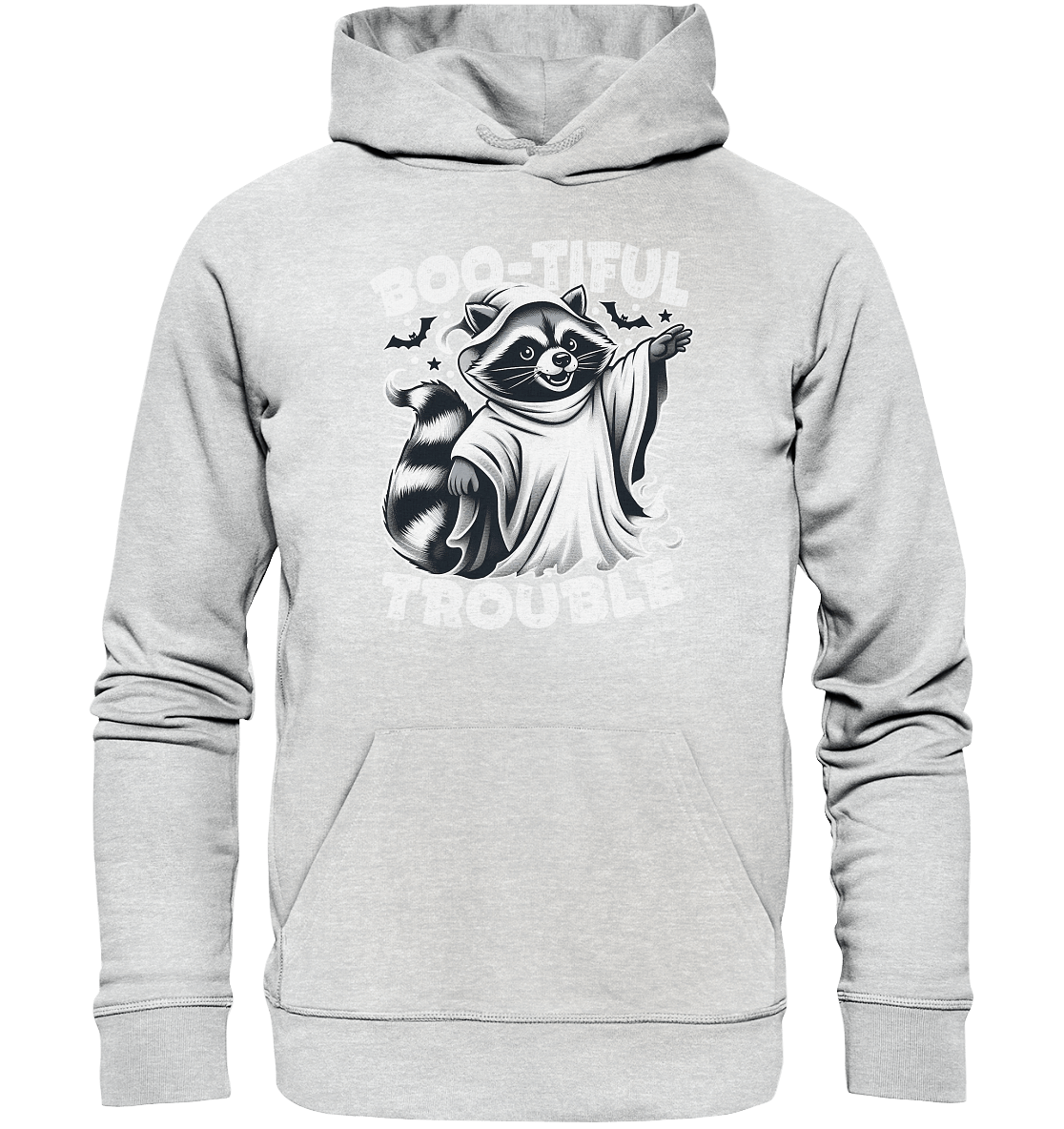 Boo - tiful Trouble – Der freche Waschbär mit Geister - Charm! - Premium Unisex Hoodie - FaunaFeels Onlineshop Hoodies