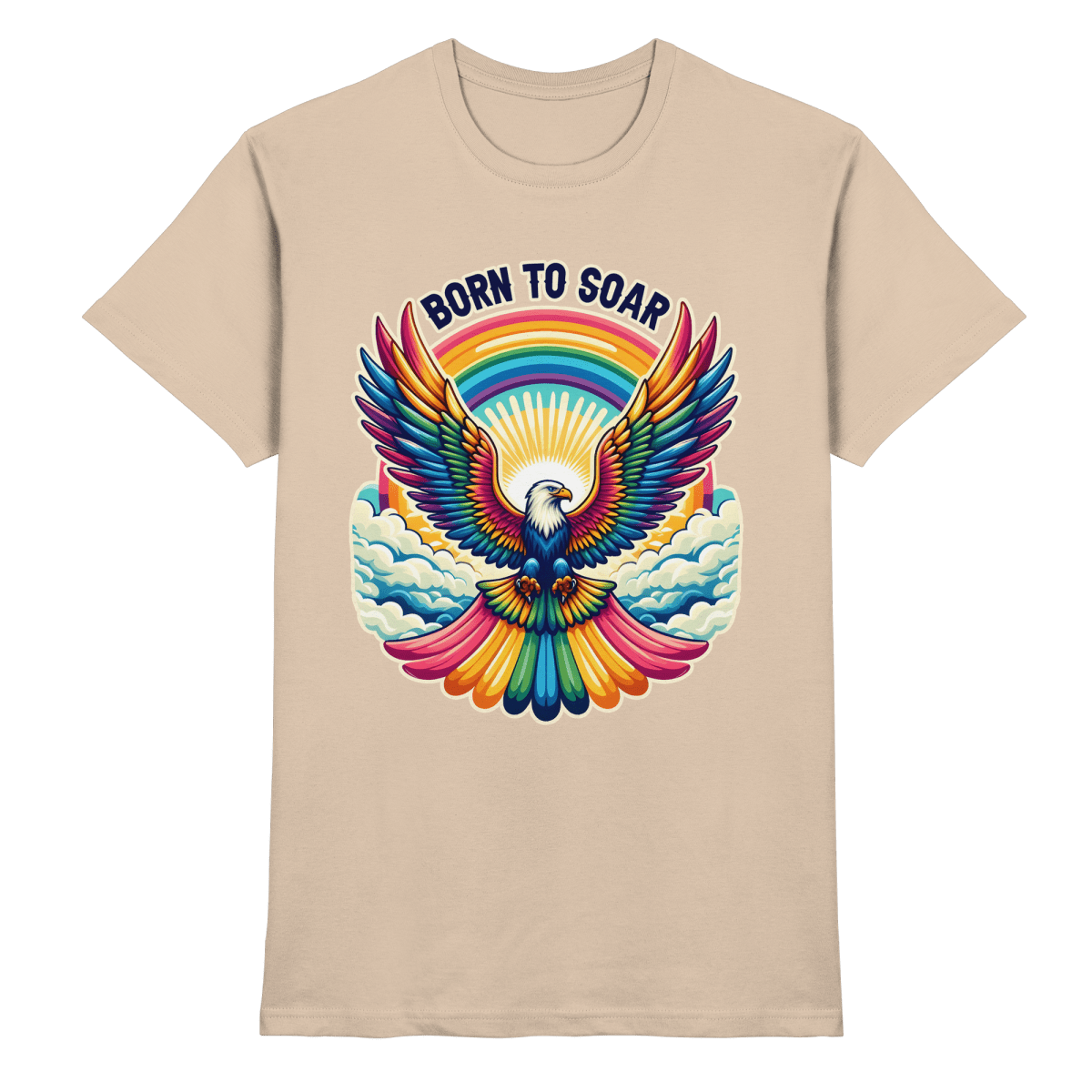 Born to Soar – Farbenprächtiger Adler mit Regenbogenflügeln - Heavy Cotton T-Shirt - FaunaFeels Onlineshop Unisex - Shirts