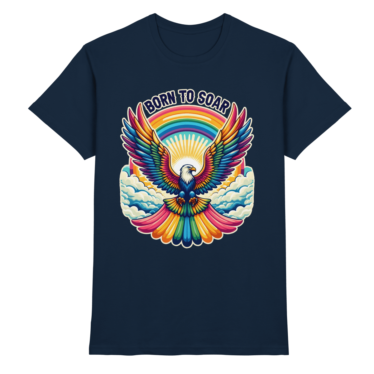 Born to Soar – Farbenprächtiger Adler mit Regenbogenflügeln - Heavy Cotton T-Shirt - FaunaFeels Onlineshop Unisex - Shirts
