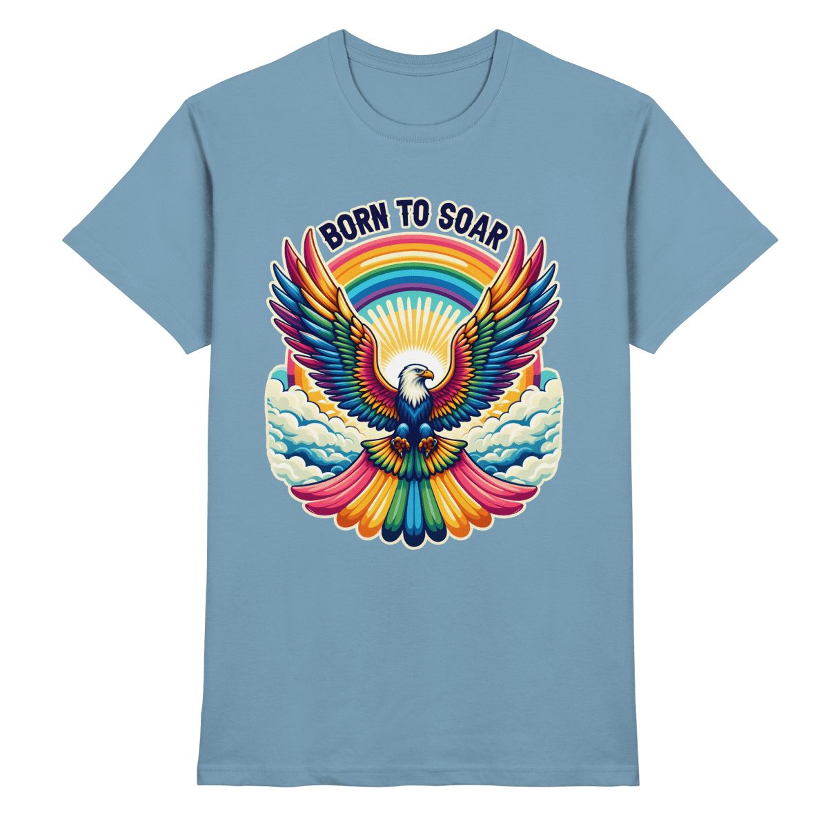 Born to Soar – Farbenprächtiger Adler mit Regenbogenflügeln - Heavy Cotton T-Shirt - FaunaFeels Onlineshop Unisex - Shirts