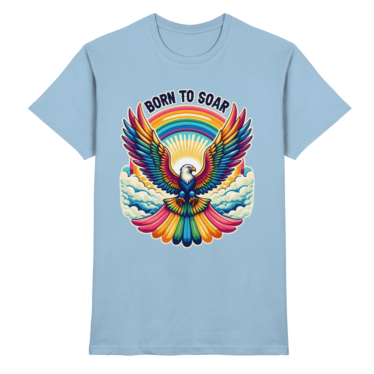 Born to Soar – Farbenprächtiger Adler mit Regenbogenflügeln - Heavy Cotton T-Shirt - FaunaFeels Onlineshop Unisex - Shirts