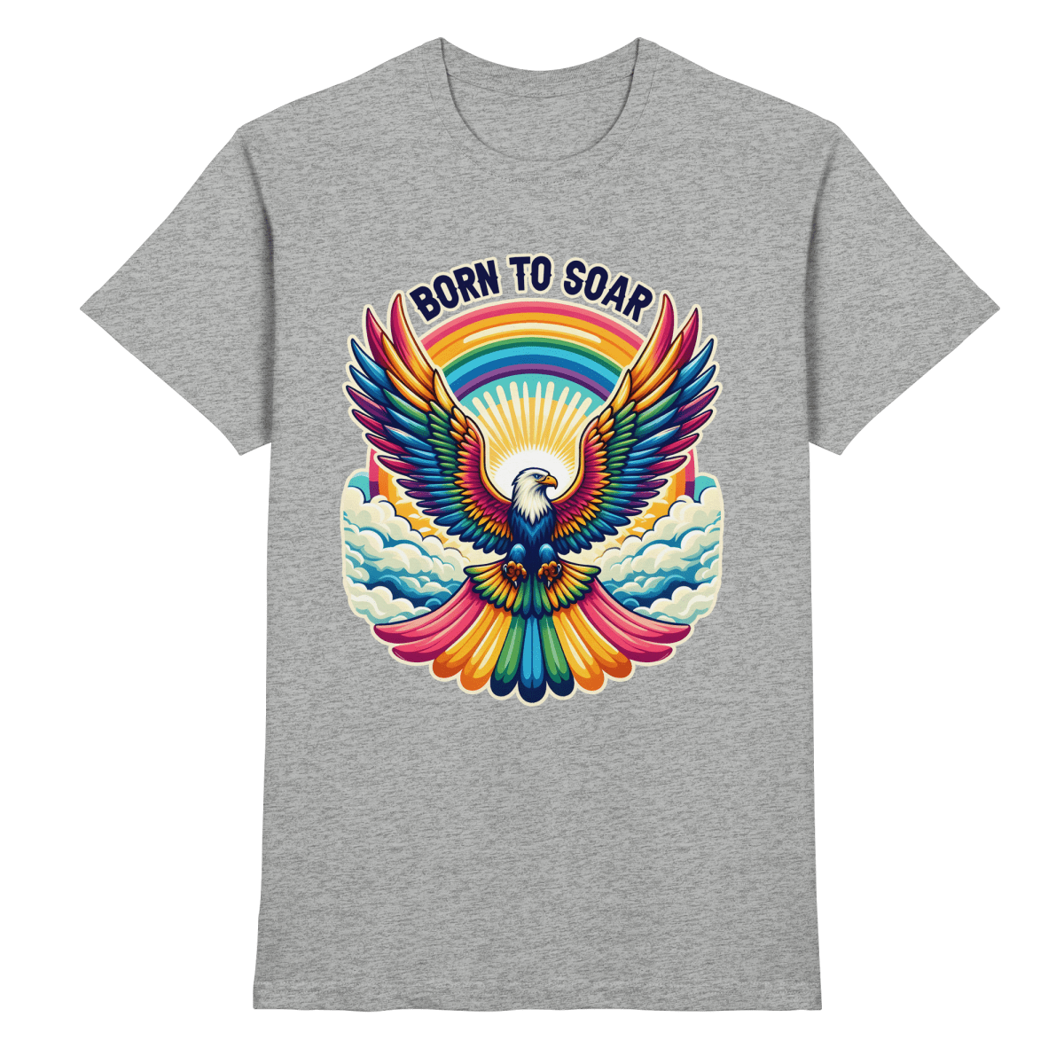 Born to Soar – Farbenprächtiger Adler mit Regenbogenflügeln - Heavy Cotton T-Shirt - FaunaFeels Onlineshop Unisex - Shirts