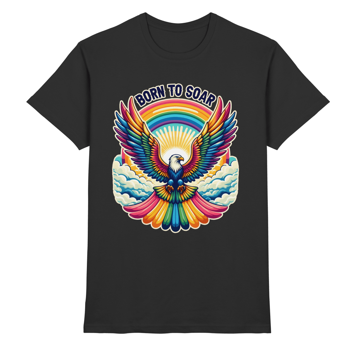 Born to Soar – Farbenprächtiger Adler mit Regenbogenflügeln - Heavy Cotton T-Shirt - FaunaFeels Onlineshop Unisex - Shirts