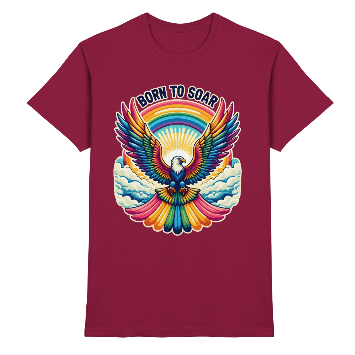 Born to Soar – Farbenprächtiger Adler mit Regenbogenflügeln - Heavy Cotton T-Shirt - FaunaFeels Onlineshop Unisex - Shirts