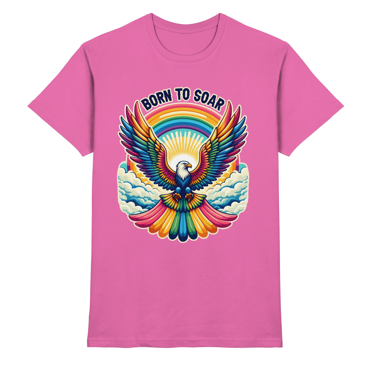 Born to Soar – Farbenprächtiger Adler mit Regenbogenflügeln - Heavy Cotton T-Shirt - FaunaFeels Onlineshop Unisex - Shirts