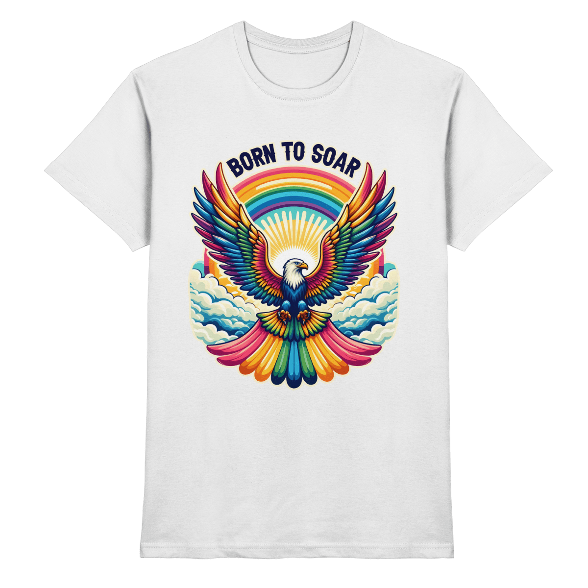 Born to Soar – Farbenprächtiger Adler mit Regenbogenflügeln - Heavy Cotton T-Shirt - FaunaFeels Onlineshop Unisex - Shirts