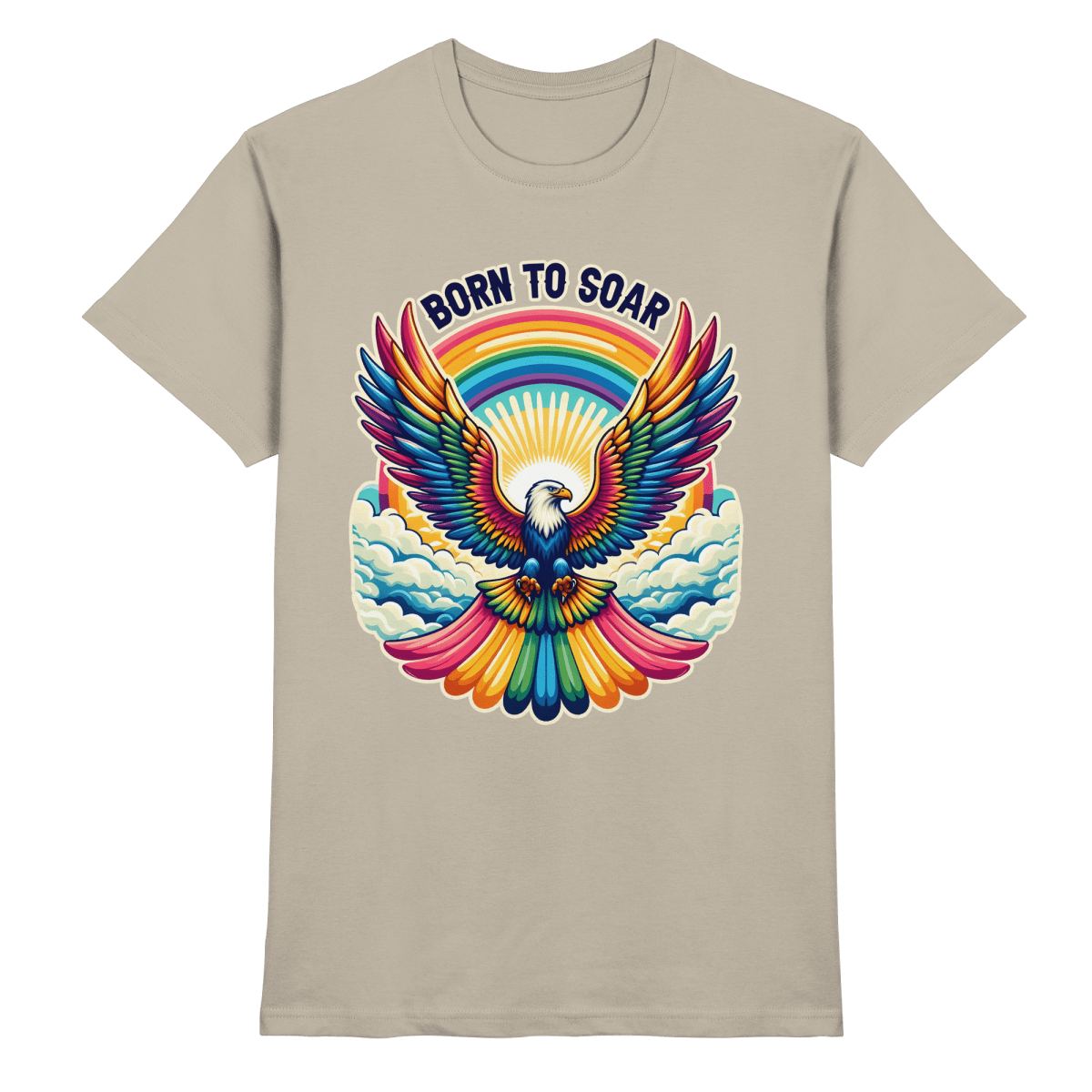 Born to Soar – Farbenprächtiger Adler mit Regenbogenflügeln - Heavy Cotton T-Shirt - FaunaFeels Onlineshop Unisex - Shirts
