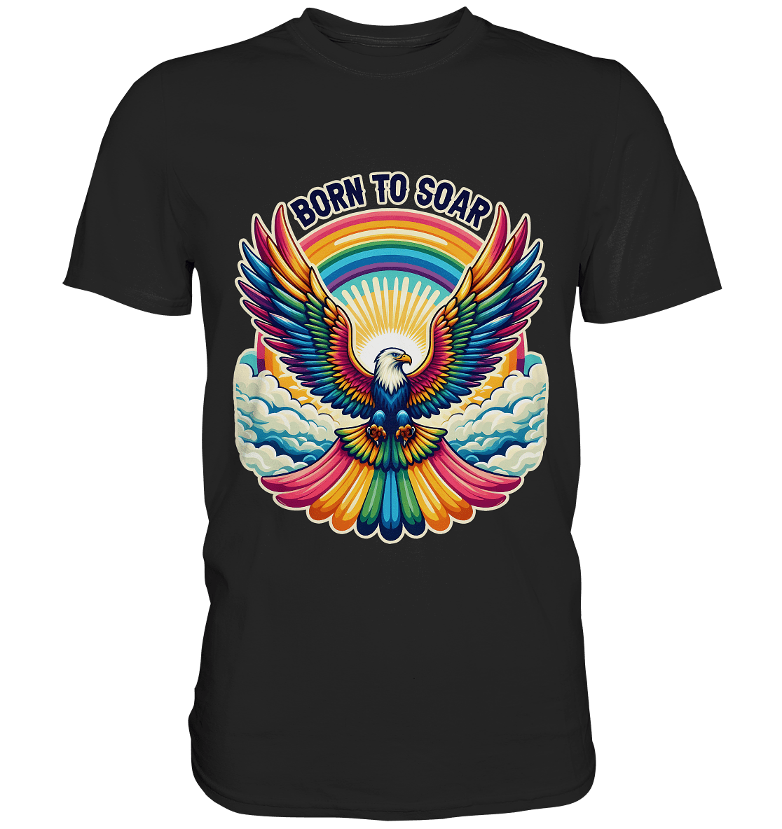 Born to Soar – Farbenprächtiger Adler mit Regenbogenflügeln - Premium Shirt - FaunaFeels Onlineshop Unisex - Shirts