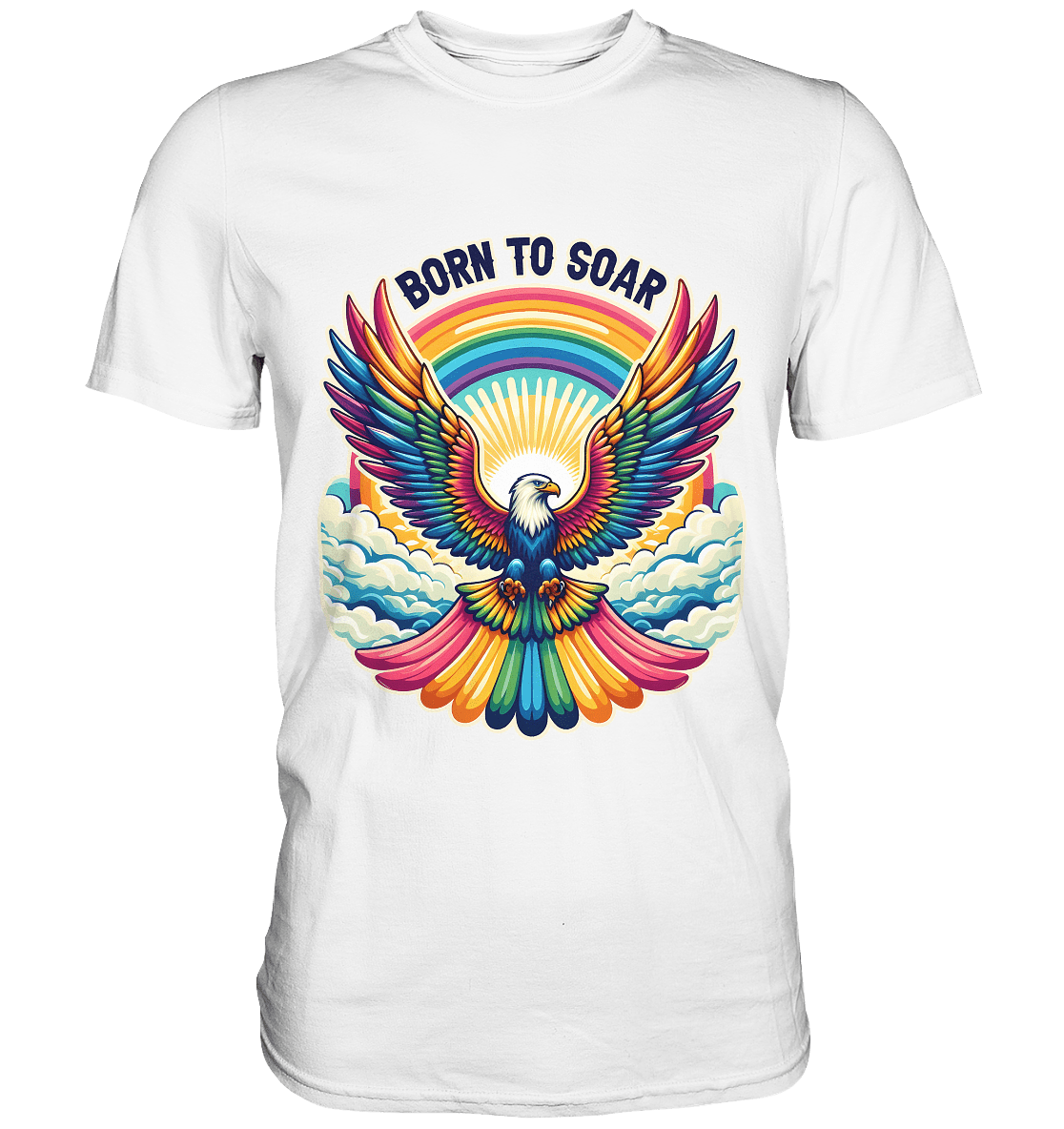 Born to Soar – Farbenprächtiger Adler mit Regenbogenflügeln - Premium Shirt - FaunaFeels Onlineshop Unisex - Shirts