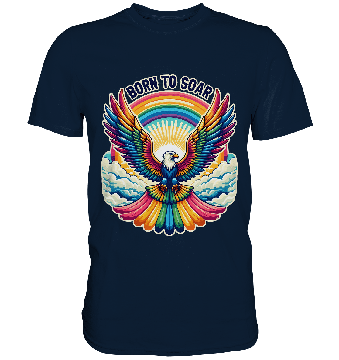 Born to Soar – Farbenprächtiger Adler mit Regenbogenflügeln - Premium Shirt - FaunaFeels Onlineshop Unisex - Shirts