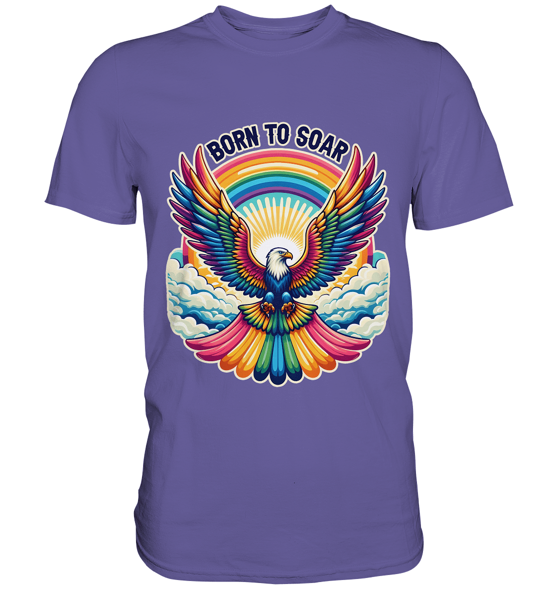 Born to Soar – Farbenprächtiger Adler mit Regenbogenflügeln - Premium Shirt - FaunaFeels Onlineshop Unisex - Shirts