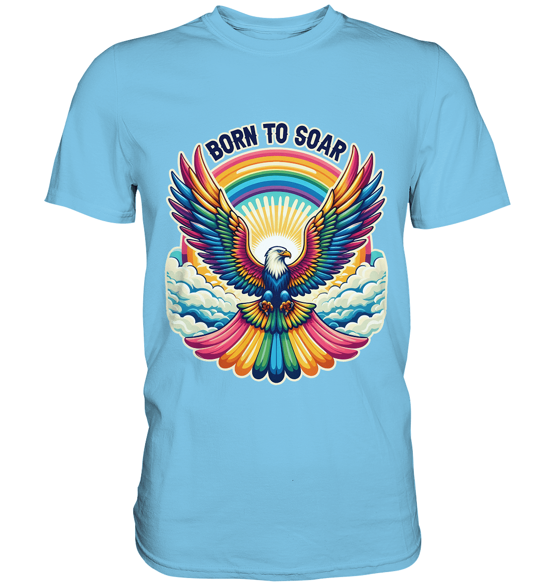 Born to Soar – Farbenprächtiger Adler mit Regenbogenflügeln - Premium Shirt - FaunaFeels Onlineshop Unisex - Shirts