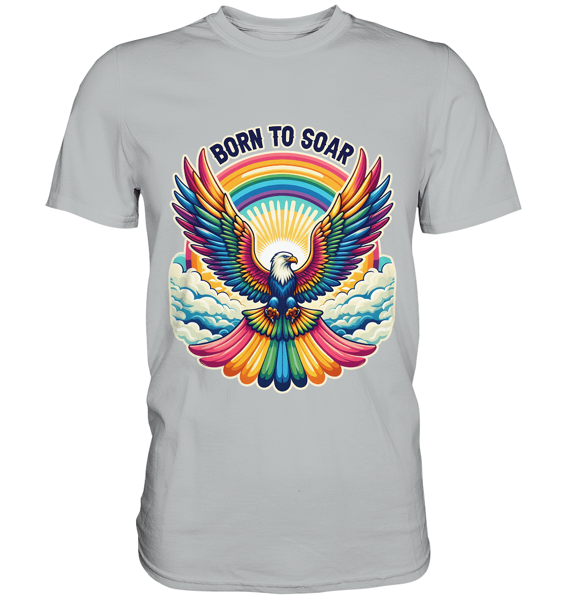Born to Soar – Farbenprächtiger Adler mit Regenbogenflügeln - Premium Shirt - FaunaFeels Onlineshop Unisex - Shirts