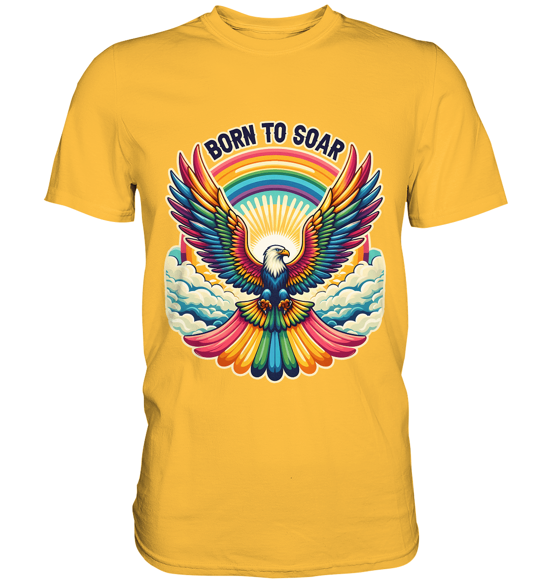 Born to Soar – Farbenprächtiger Adler mit Regenbogenflügeln - Premium Shirt - FaunaFeels Onlineshop Unisex - Shirts