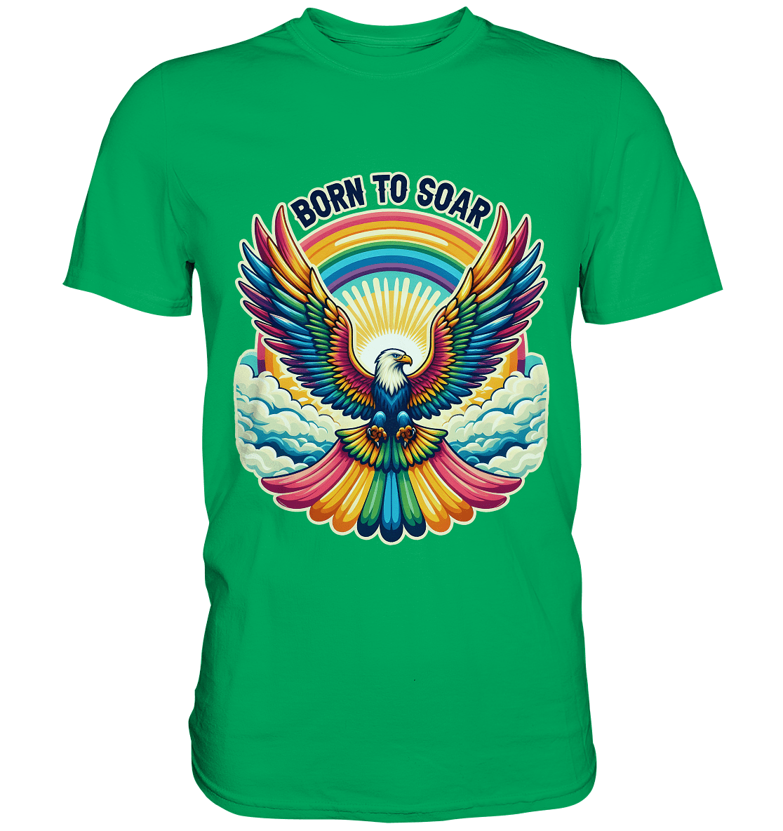 Born to Soar – Farbenprächtiger Adler mit Regenbogenflügeln - Premium Shirt - FaunaFeels Onlineshop Unisex - Shirts
