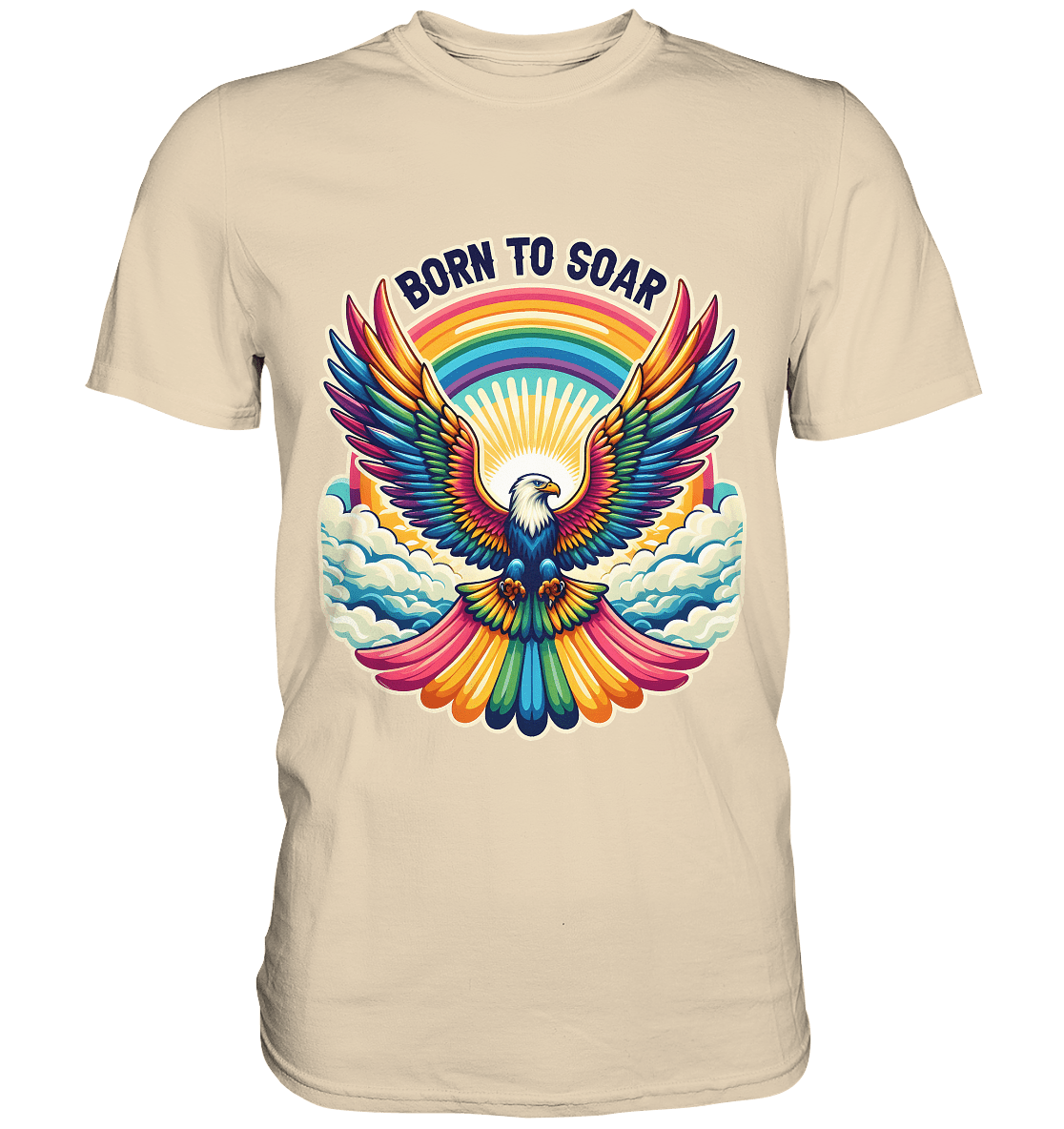 Born to Soar – Farbenprächtiger Adler mit Regenbogenflügeln - Premium Shirt - FaunaFeels Onlineshop Unisex - Shirts