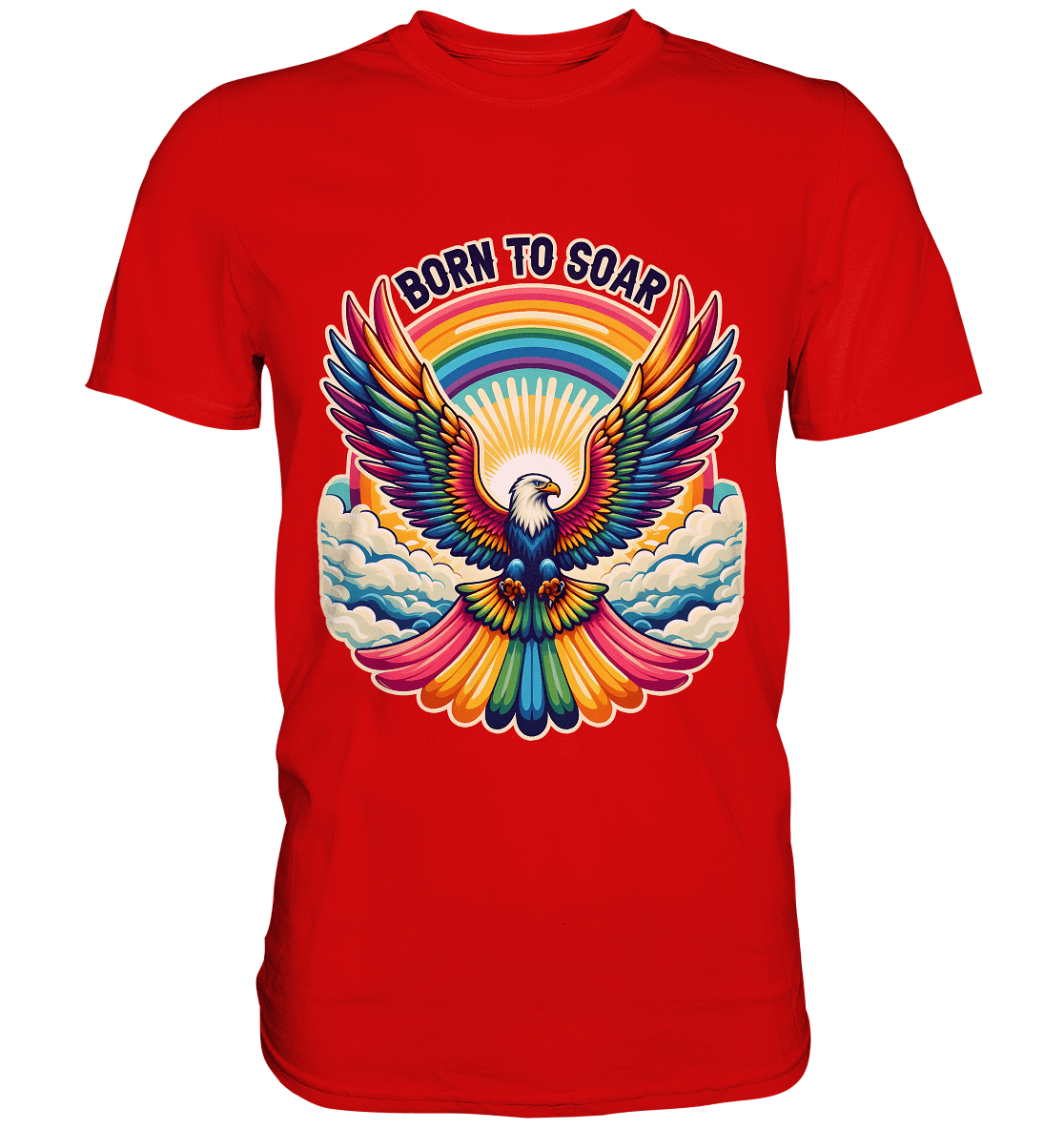 Born to Soar – Farbenprächtiger Adler mit Regenbogenflügeln - Premium Shirt - FaunaFeels Onlineshop Unisex - Shirts
