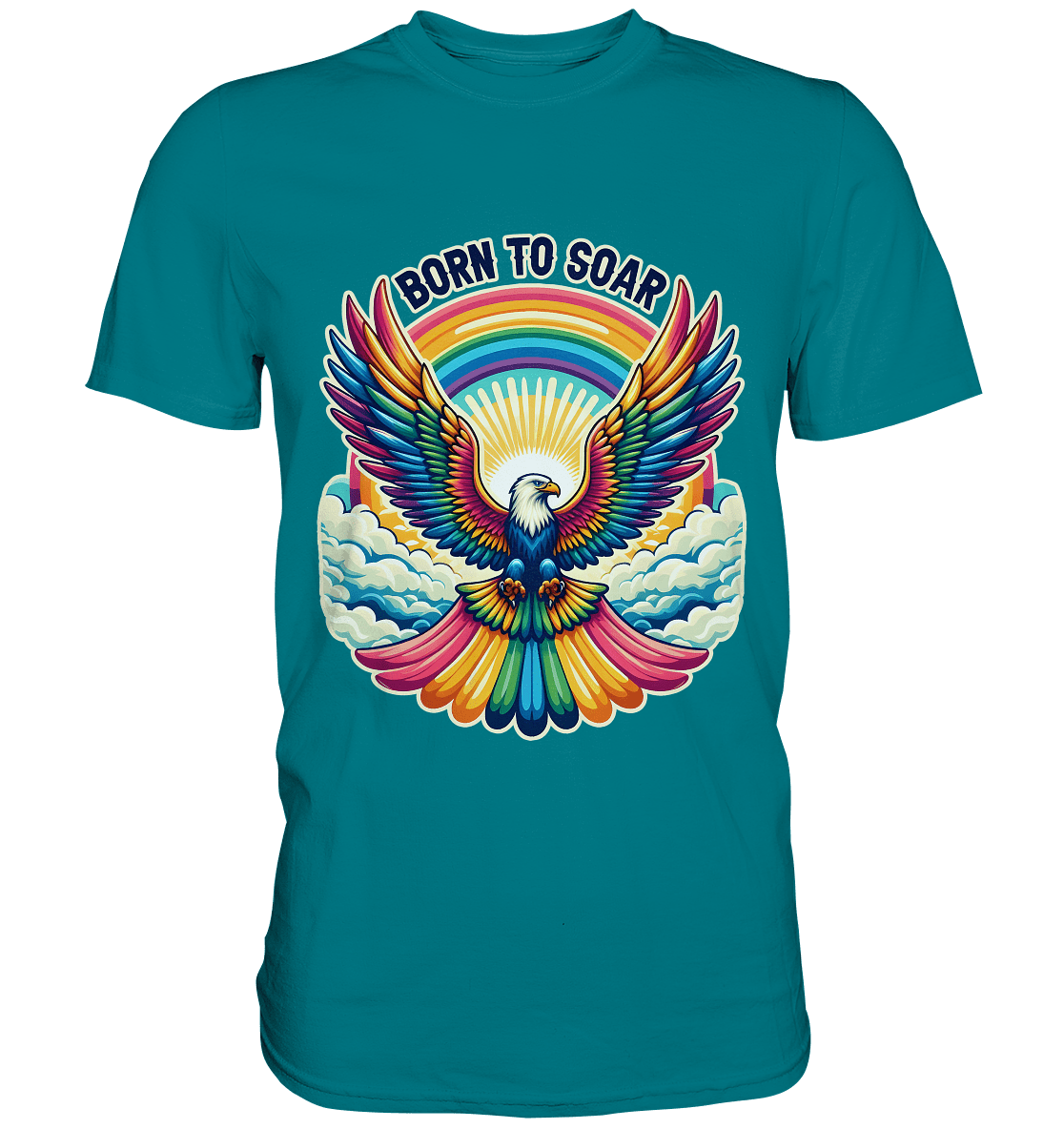 Born to Soar – Farbenprächtiger Adler mit Regenbogenflügeln - Premium Shirt - FaunaFeels Onlineshop Unisex - Shirts