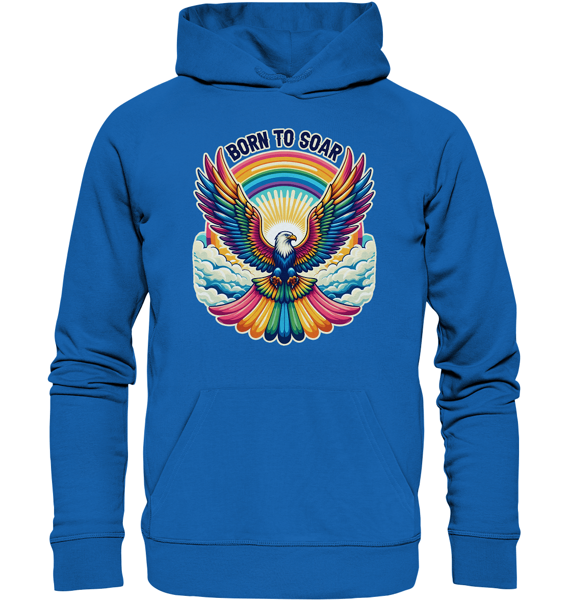 Born to Soar – Farbenprächtiger Adler mit Regenbogenflügeln - Premium Unisex Hoodie - FaunaFeels Onlineshop Hoodies