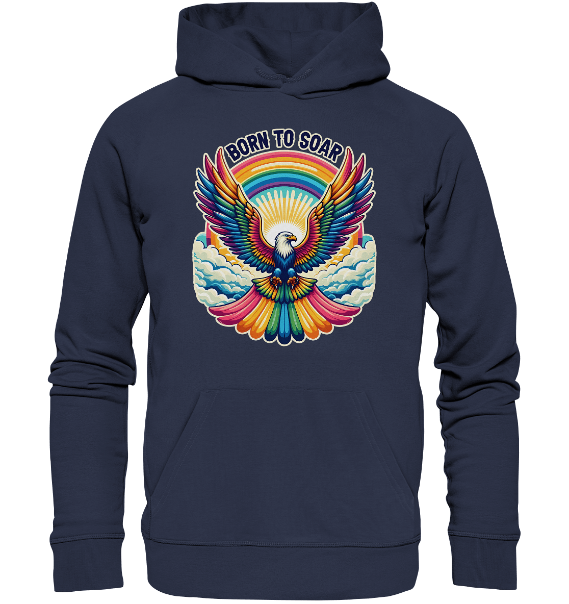 Born to Soar – Farbenprächtiger Adler mit Regenbogenflügeln - Premium Unisex Hoodie - FaunaFeels Onlineshop Hoodies