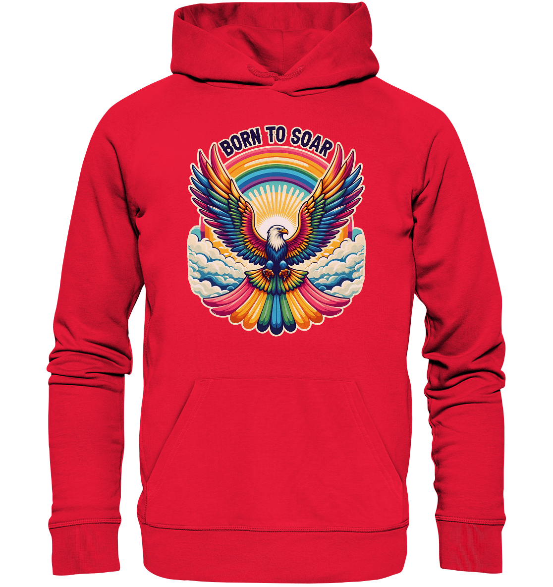 Born to Soar – Farbenprächtiger Adler mit Regenbogenflügeln - Premium Unisex Hoodie - FaunaFeels Onlineshop Hoodies