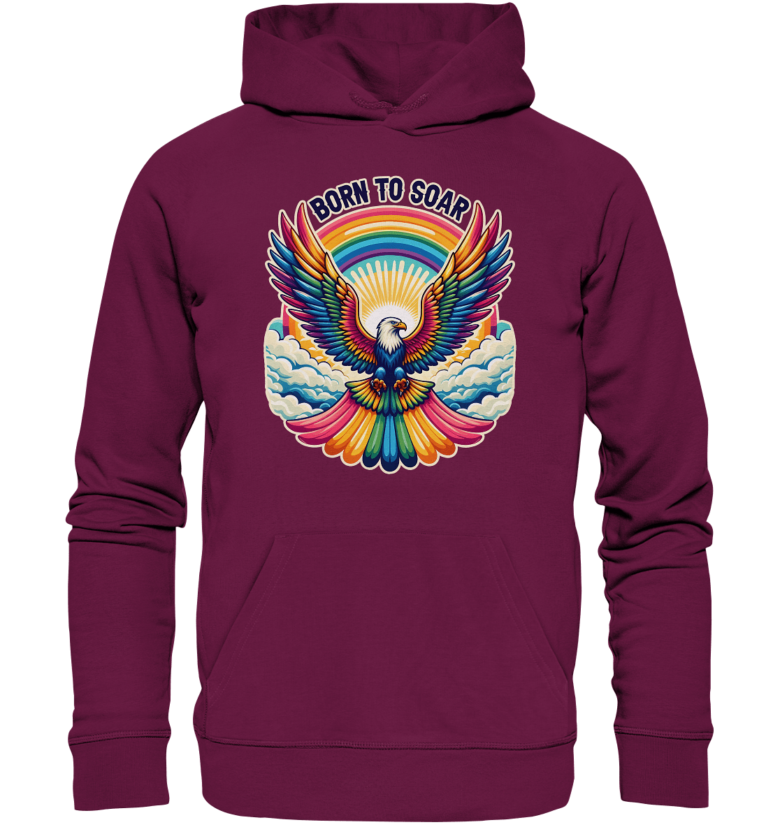 Born to Soar – Farbenprächtiger Adler mit Regenbogenflügeln - Premium Unisex Hoodie - FaunaFeels Onlineshop Hoodies