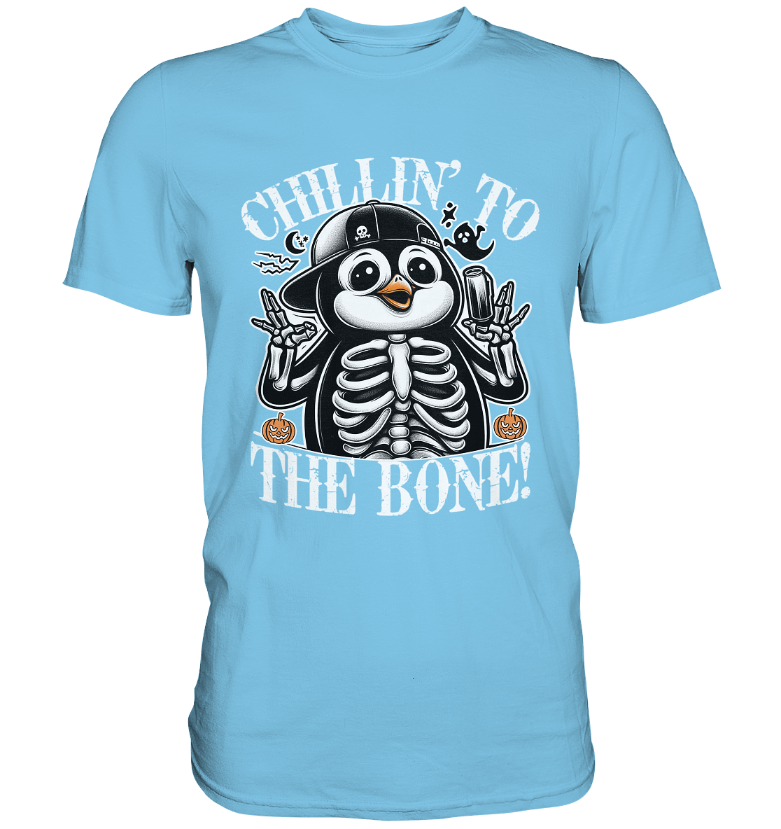 Chillin' to the Bone – Der coolste Pinguin mit Gruselcharme! - Premium Shirt - FaunaFeels Onlineshop Unisex - Shirts