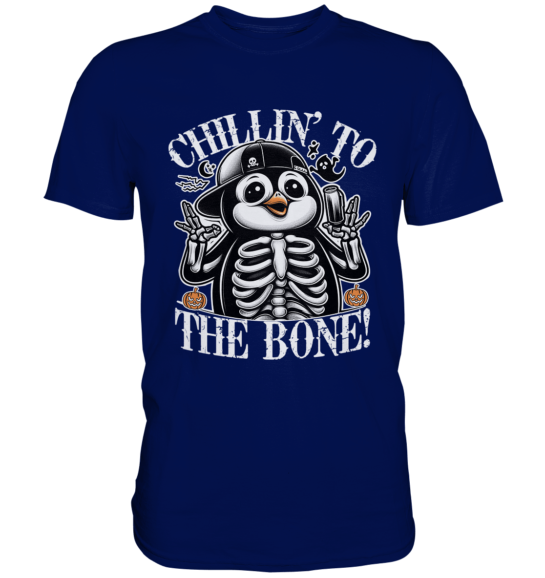 Chillin' to the Bone – Der coolste Pinguin mit Gruselcharme! - Premium Shirt - FaunaFeels Onlineshop Unisex - Shirts