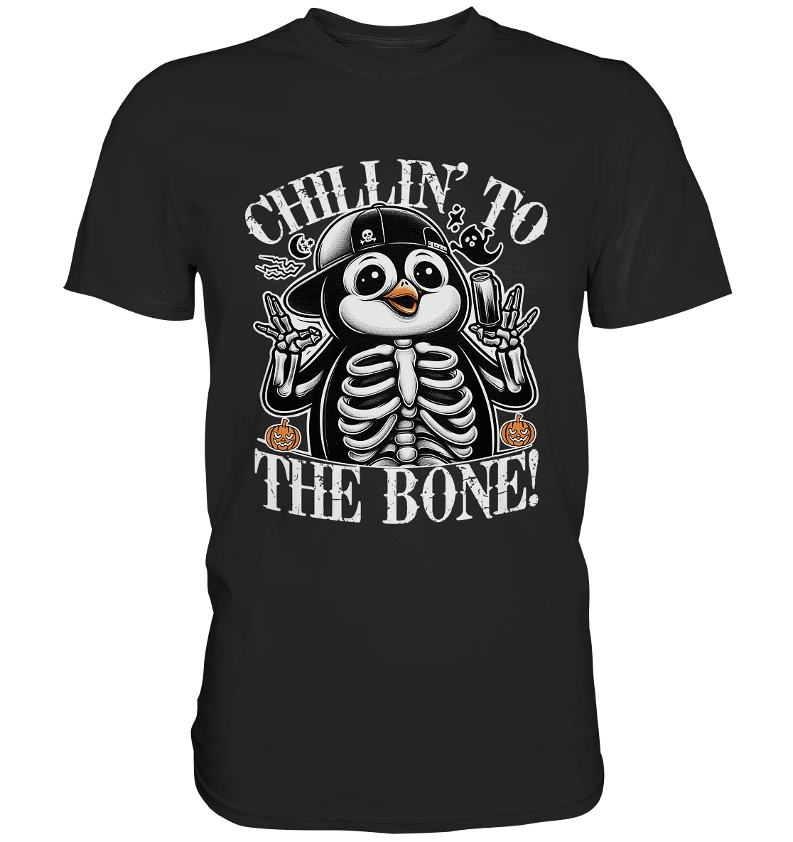 Chillin' to the Bone – Der coolste Pinguin mit Gruselcharme! - Premium Shirt - FaunaFeels Onlineshop Unisex - Shirts