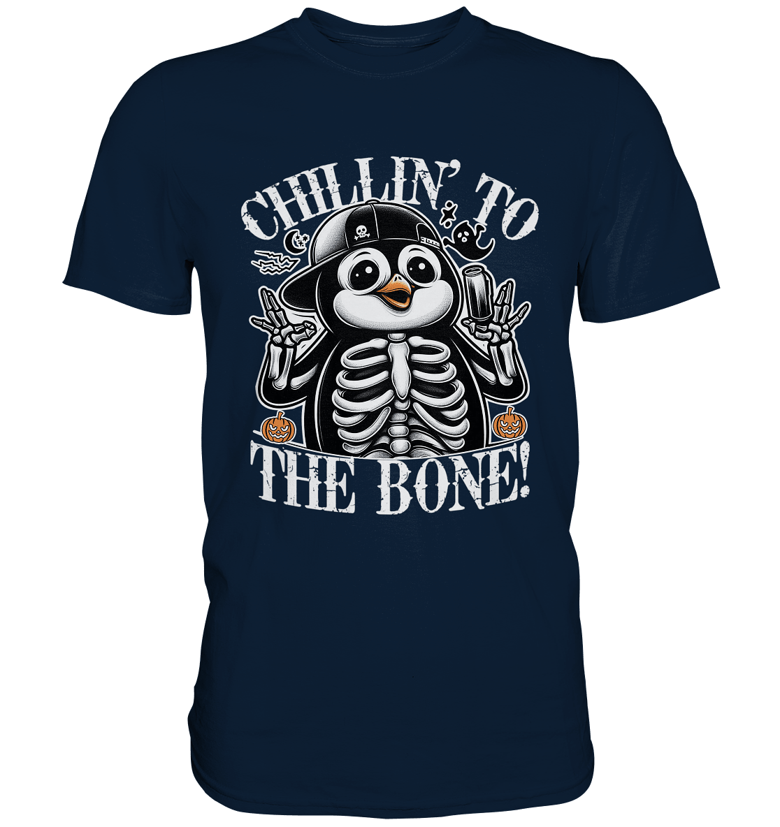 Chillin' to the Bone – Der coolste Pinguin mit Gruselcharme! - Premium Shirt - FaunaFeels Onlineshop Unisex - Shirts