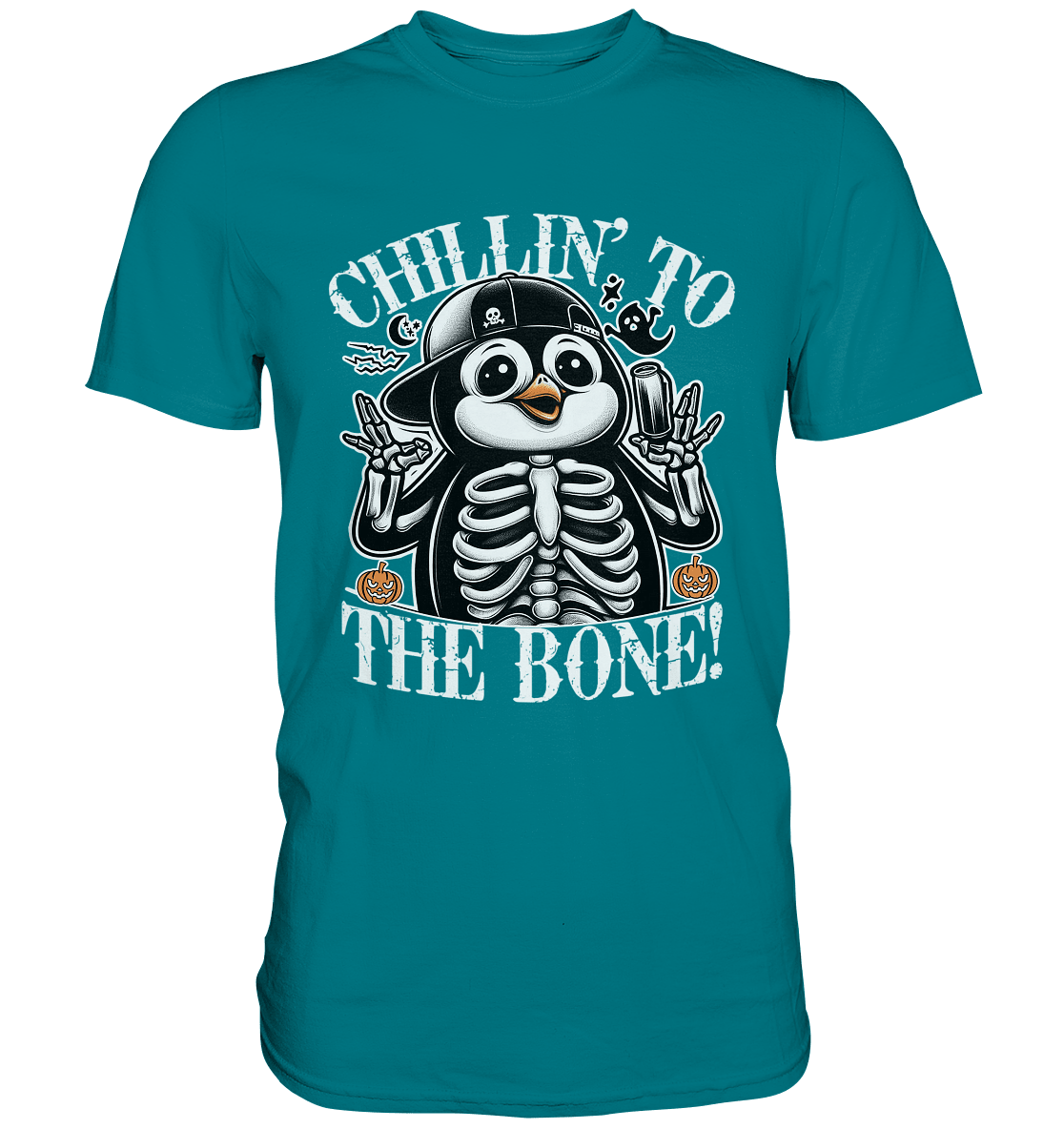 Chillin' to the Bone – Der coolste Pinguin mit Gruselcharme! - Premium Shirt - FaunaFeels Onlineshop Unisex - Shirts