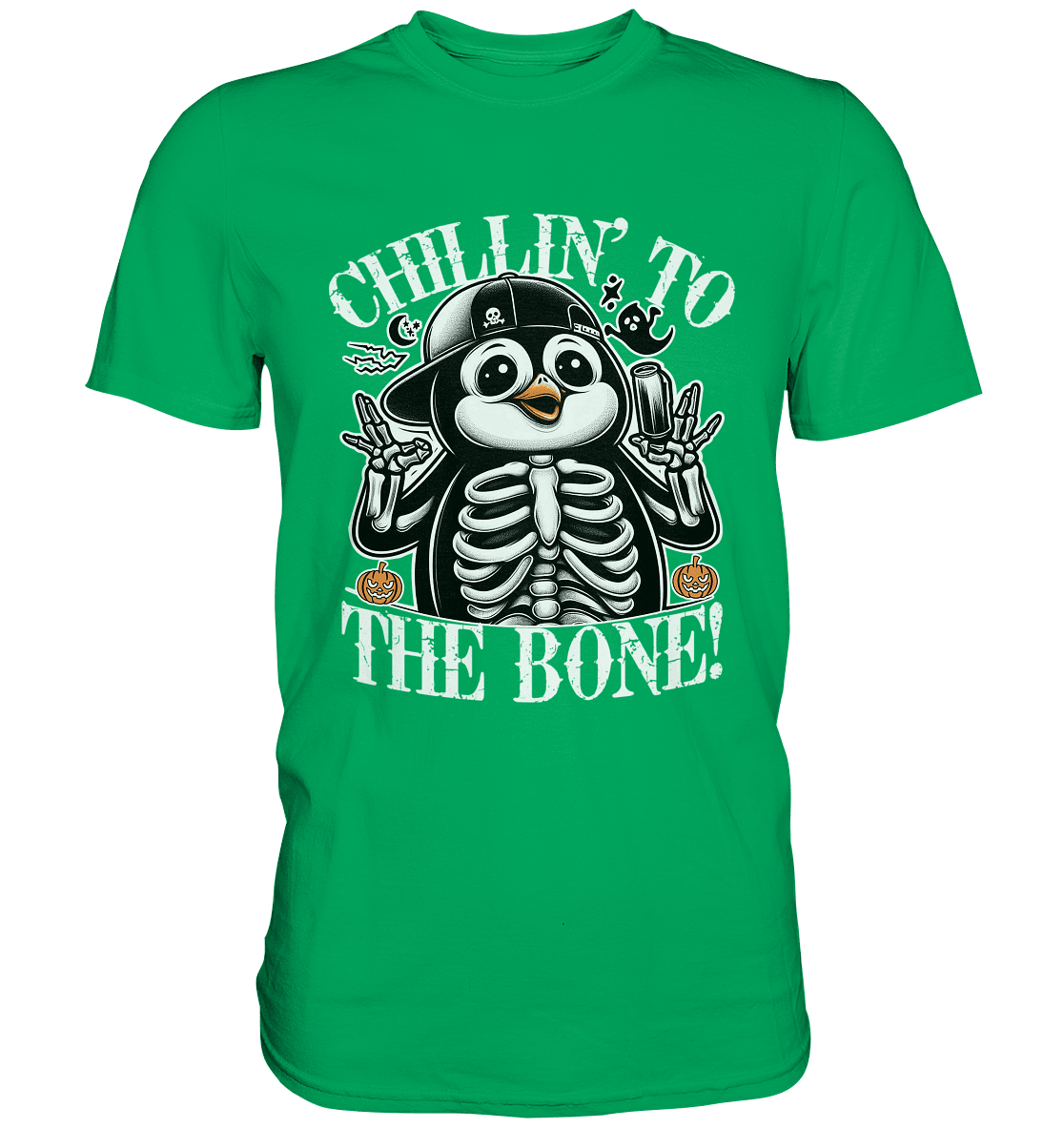 Chillin' to the Bone – Der coolste Pinguin mit Gruselcharme! - Premium Shirt - FaunaFeels Onlineshop Unisex - Shirts