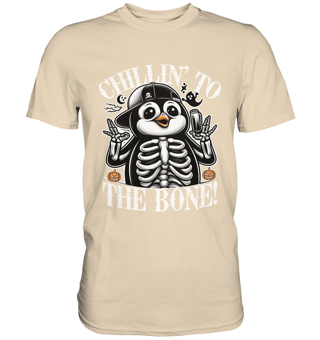 Chillin' to the Bone – Der coolste Pinguin mit Gruselcharme! - Premium Shirt - FaunaFeels Onlineshop Unisex - Shirts