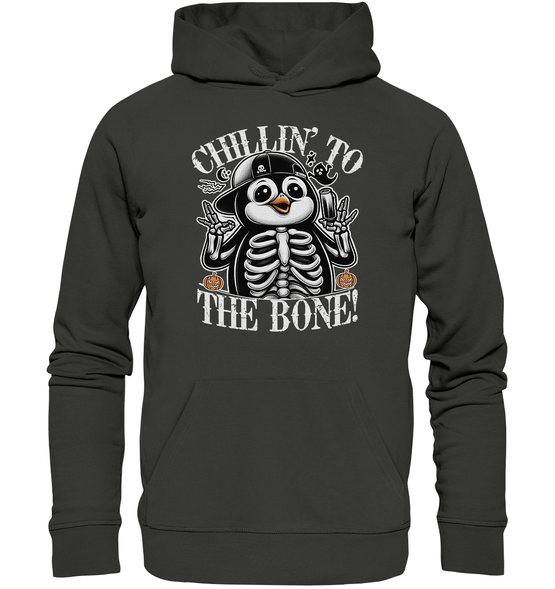 Chillin' to the Bone – Der coolste Pinguin mit Gruselcharme! - Premium Unisex Hoodie - FaunaFeels Onlineshop Hoodies