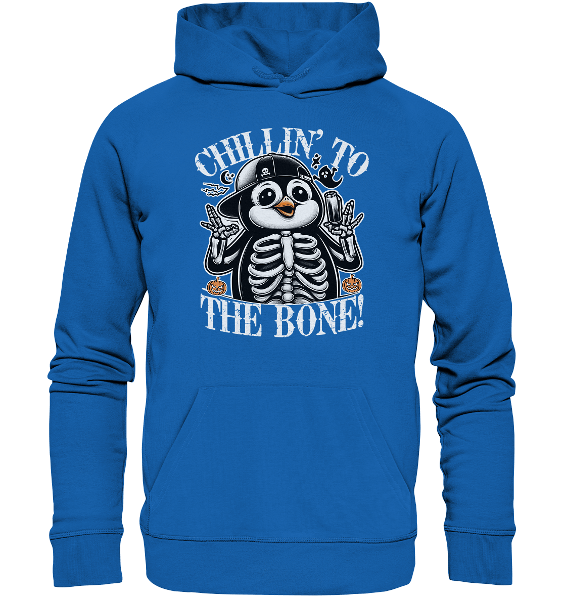 Chillin' to the Bone – Der coolste Pinguin mit Gruselcharme! - Premium Unisex Hoodie - FaunaFeels Onlineshop Hoodies