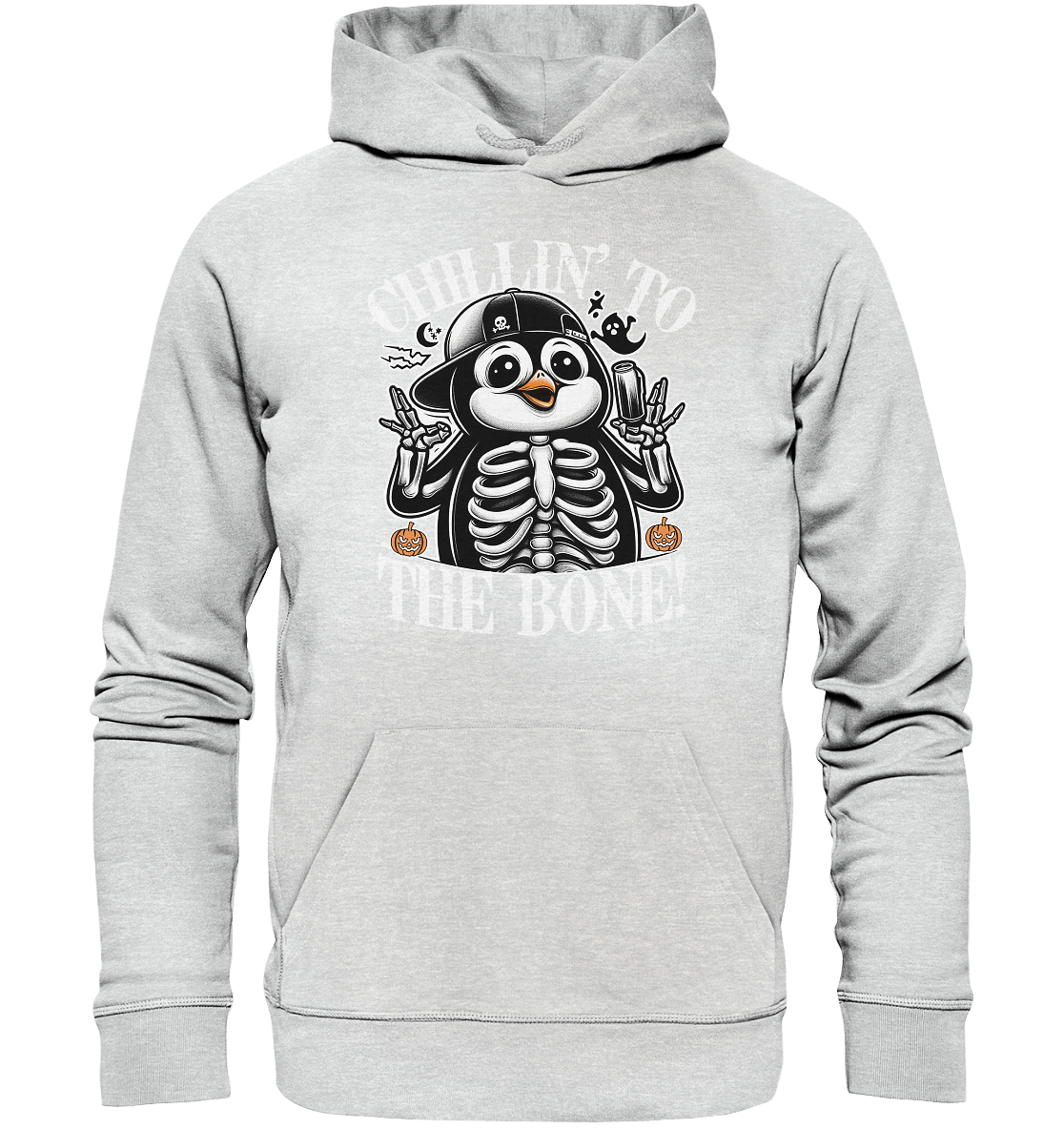 Chillin' to the Bone – Der coolste Pinguin mit Gruselcharme! - Premium Unisex Hoodie - FaunaFeels Onlineshop Hoodies