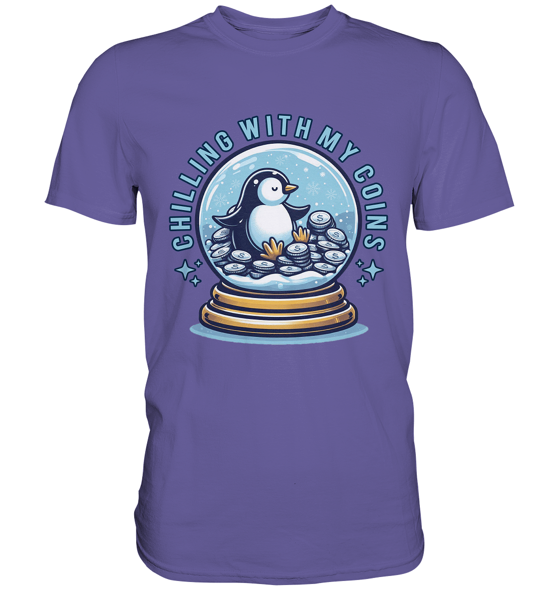 Chilling with My Coins – Entspannter Pinguin - Premium Shirt - FaunaFeels Onlineshop Unisex - Shirts