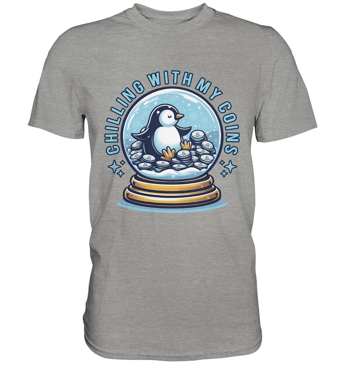 Chilling with My Coins – Entspannter Pinguin - Premium Shirt - FaunaFeels Onlineshop Unisex - Shirts