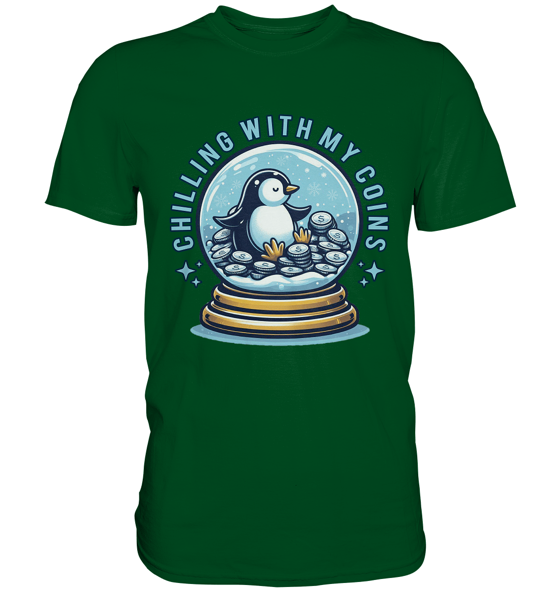 Chilling with My Coins – Entspannter Pinguin - Premium Shirt - FaunaFeels Onlineshop Unisex - Shirts