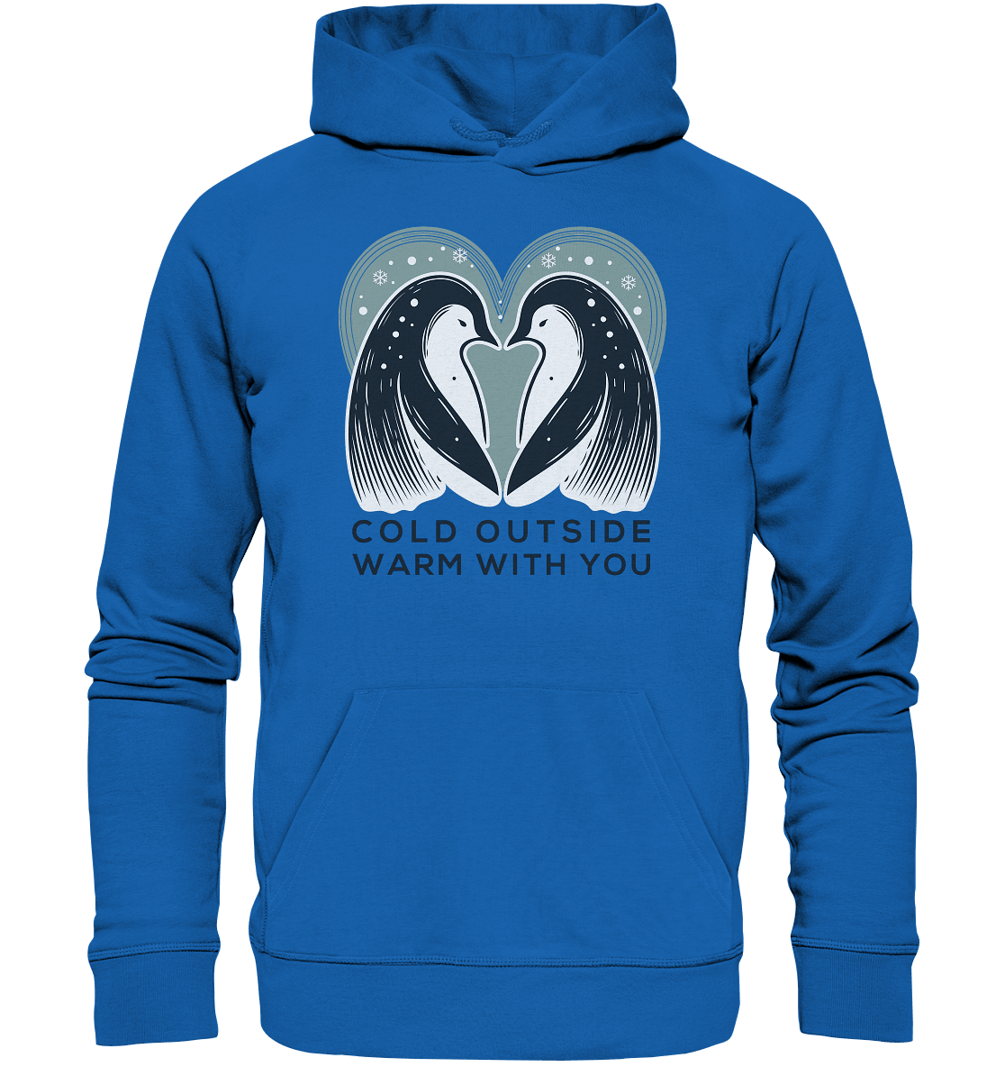 Cold Outside, Warm With You - Elegantes Pinguin Paar - Premium Unisex Hoodie - FaunaFeels Onlineshop Hoodies