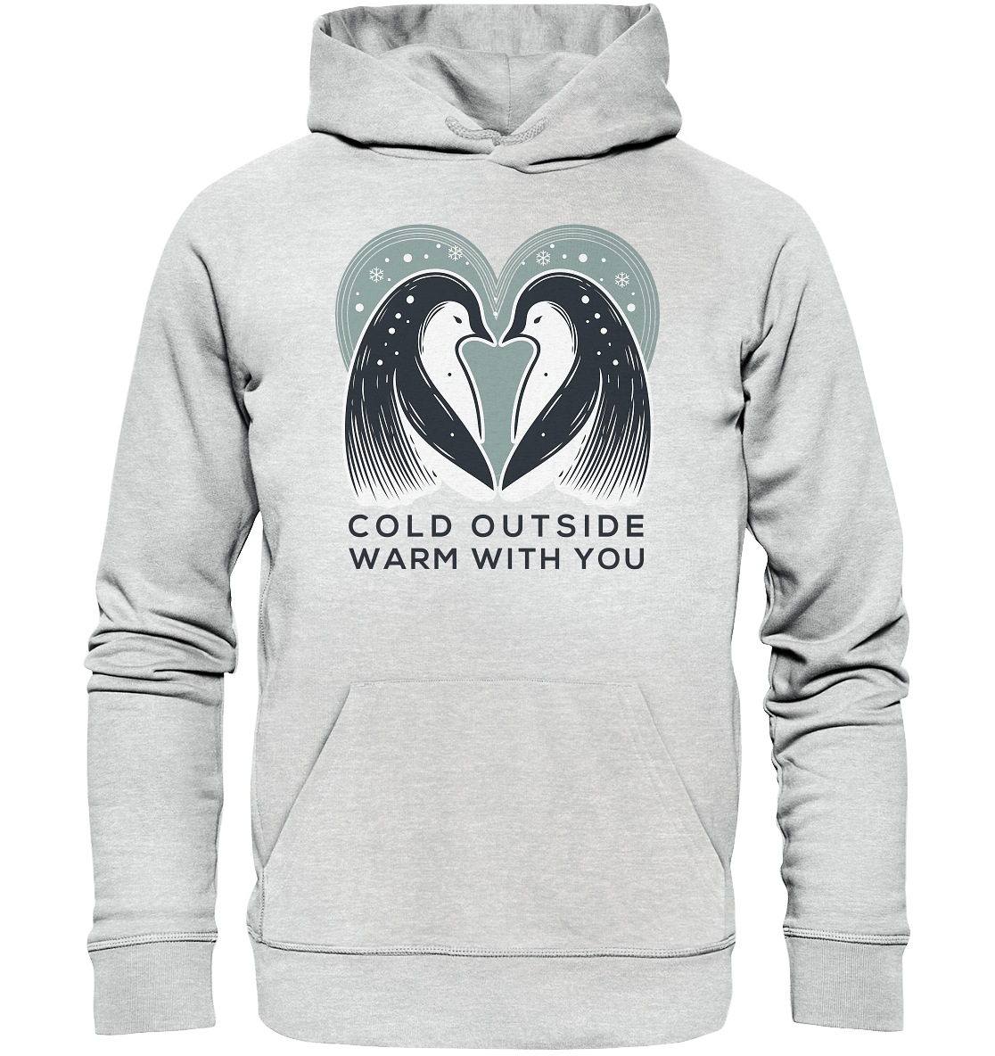 Cold Outside, Warm With You - Elegantes Pinguin Paar - Premium Unisex Hoodie - FaunaFeels Onlineshop Hoodies