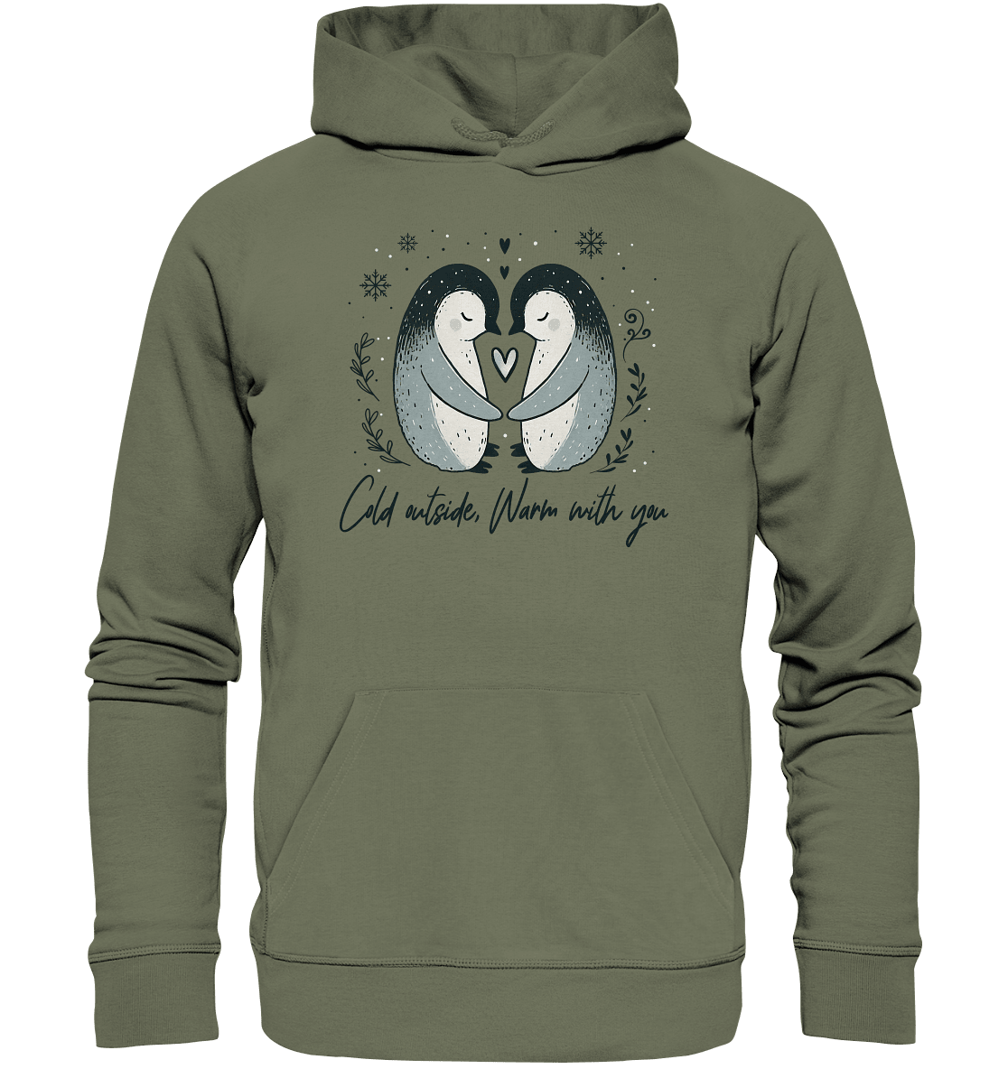 Cold Outside, Warm With You - Verliebtes Pinguin Pärchen - Premium Unisex Hoodie - FaunaFeels Onlineshop Hoodies