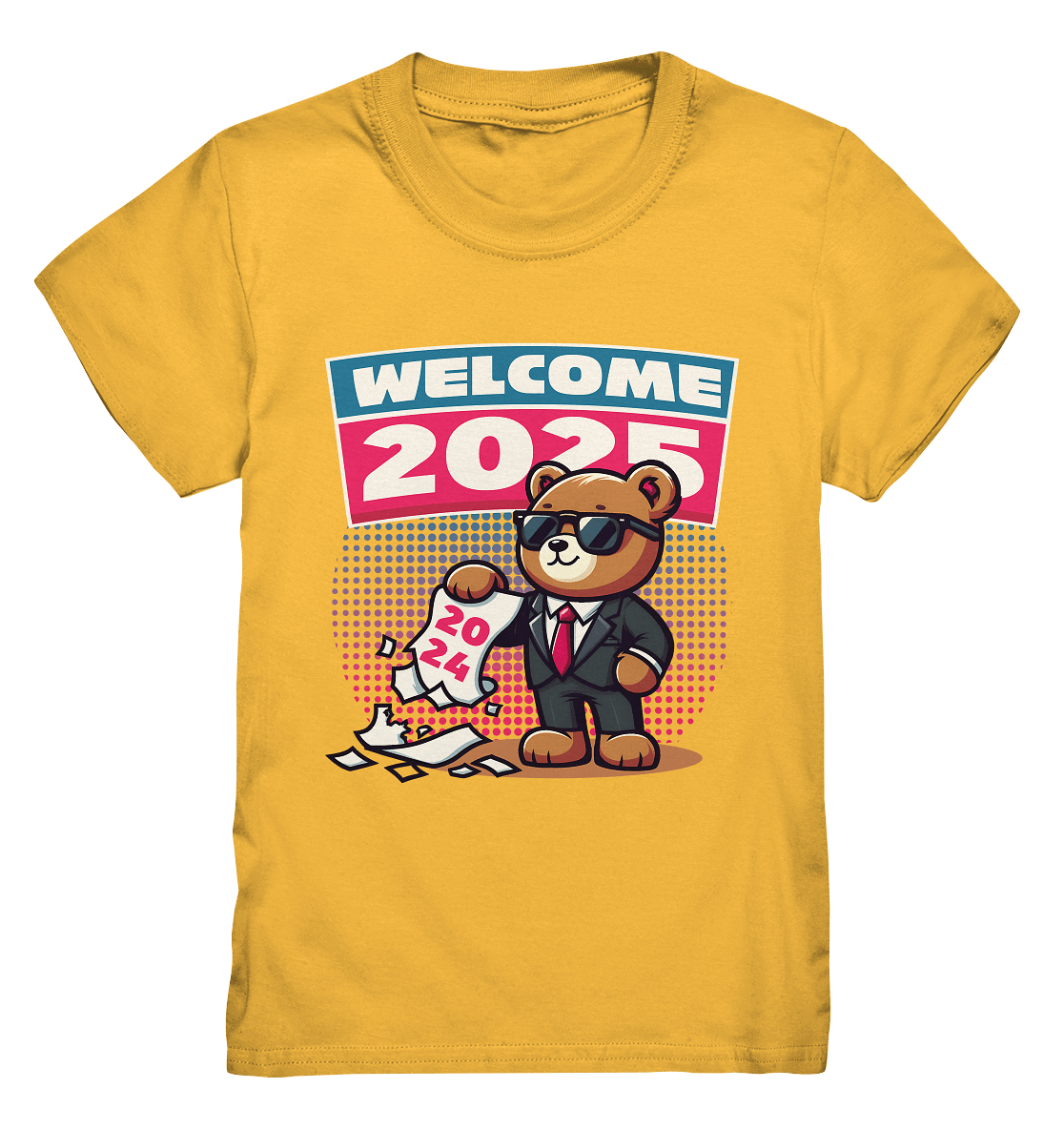 Cooler Jahreswechsel 2025 – Stilvoller Bärenlook für einen freshen Start - Kids Premium Shirt - FaunaFeels Onlineshop Kids & Babys