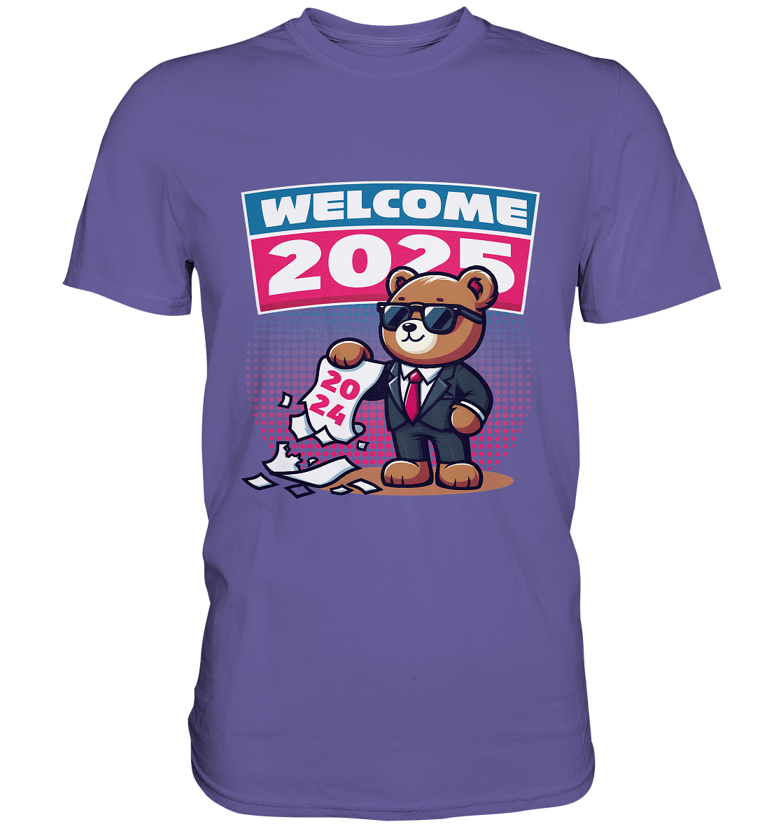 Cooler Jahreswechsel 2025 – Stilvoller Bärenlook für einen freshen Start - Premium Shirt - FaunaFeels Onlineshop Unisex - Shirts